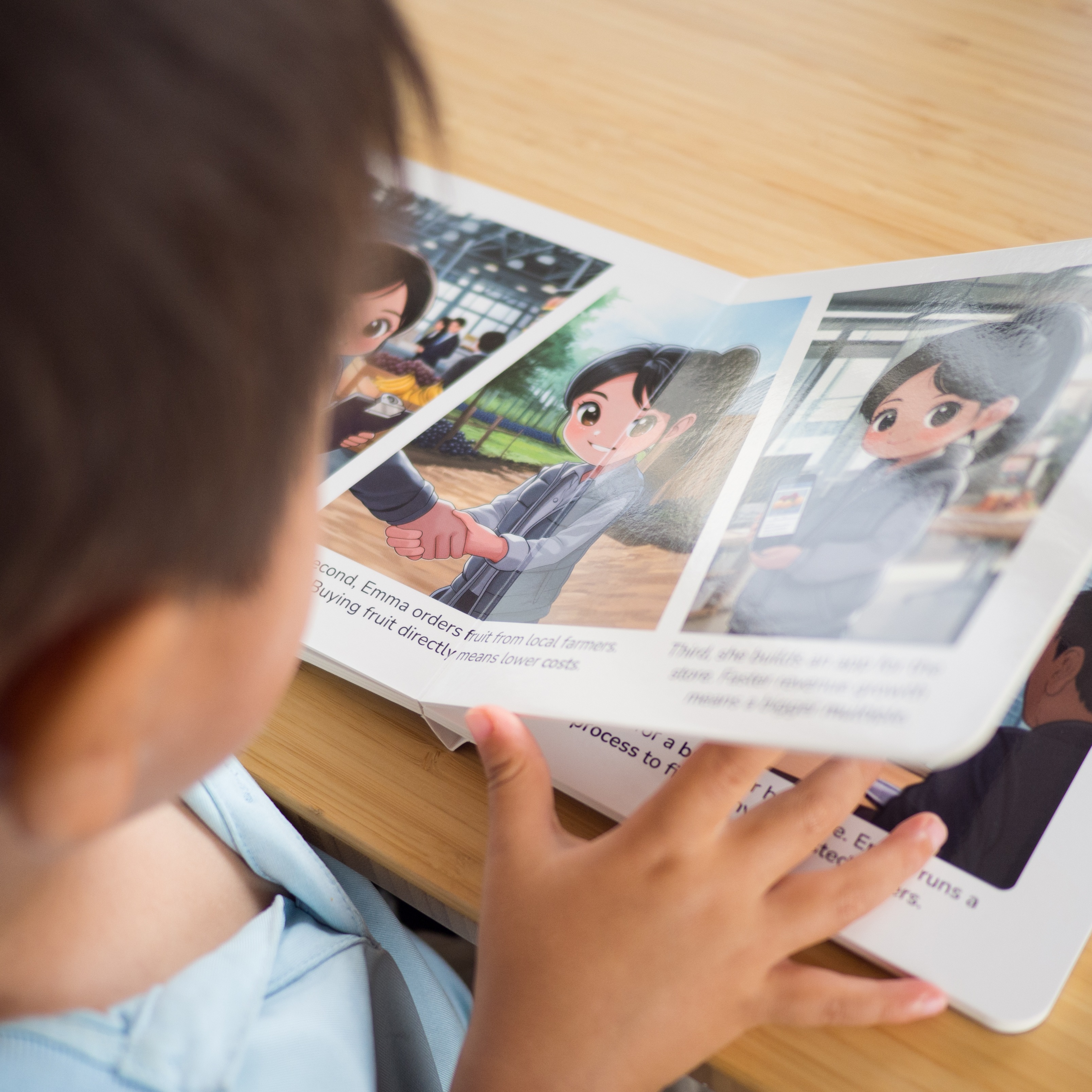 Child reading LBOs Before Bedtime